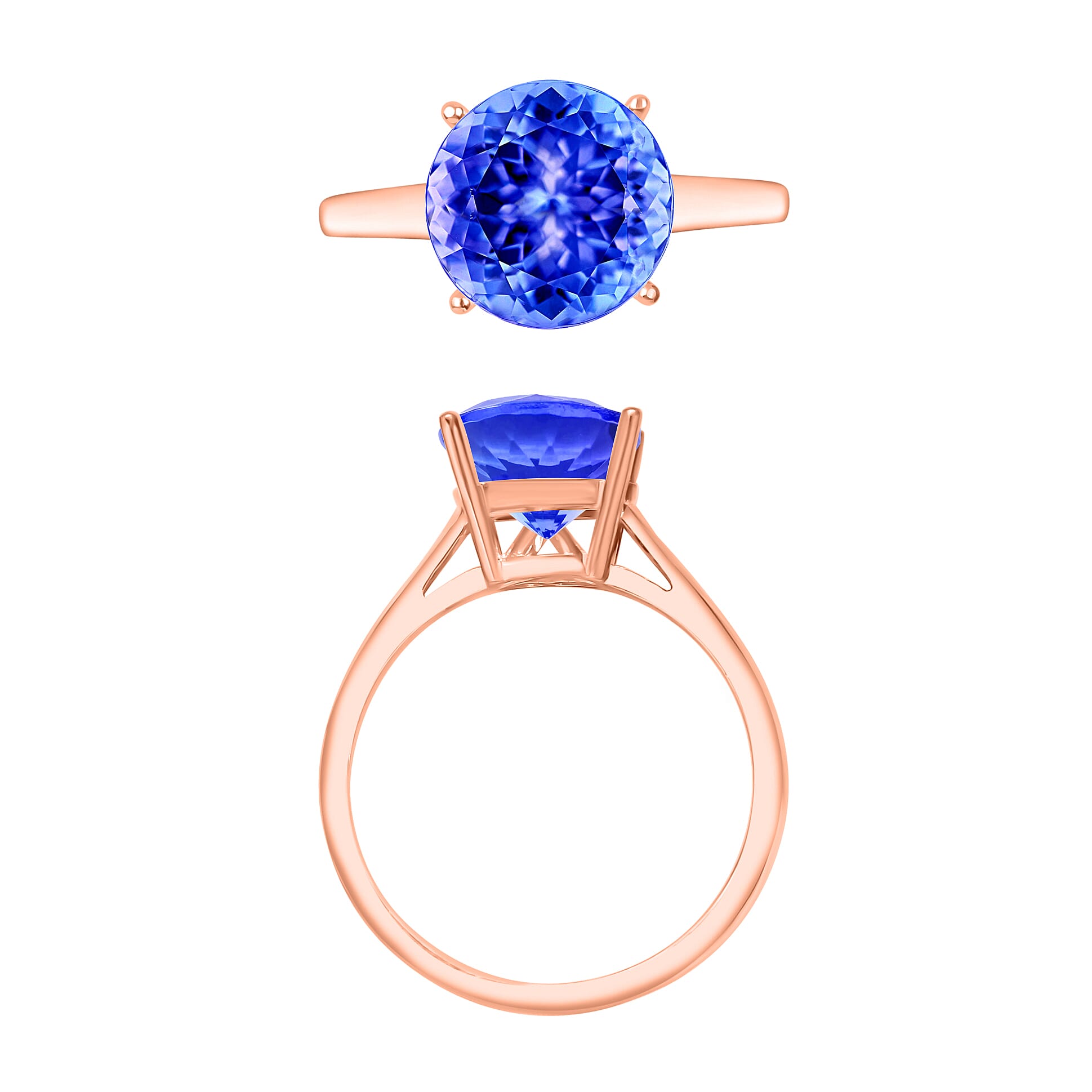 14K Gold AA Tanzanite Solitaire Ring in Gold