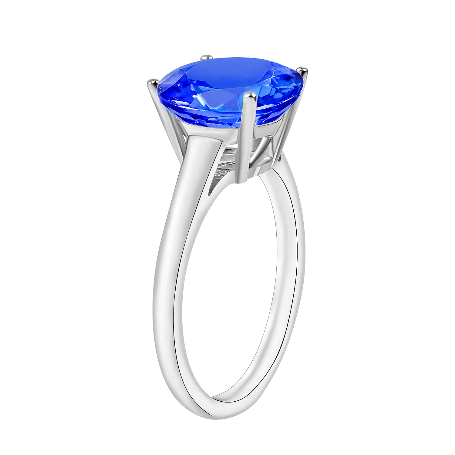 RHAPSODY 950 Platinum AAAA Tanzanite Solitaire Ring 3.05 Ct