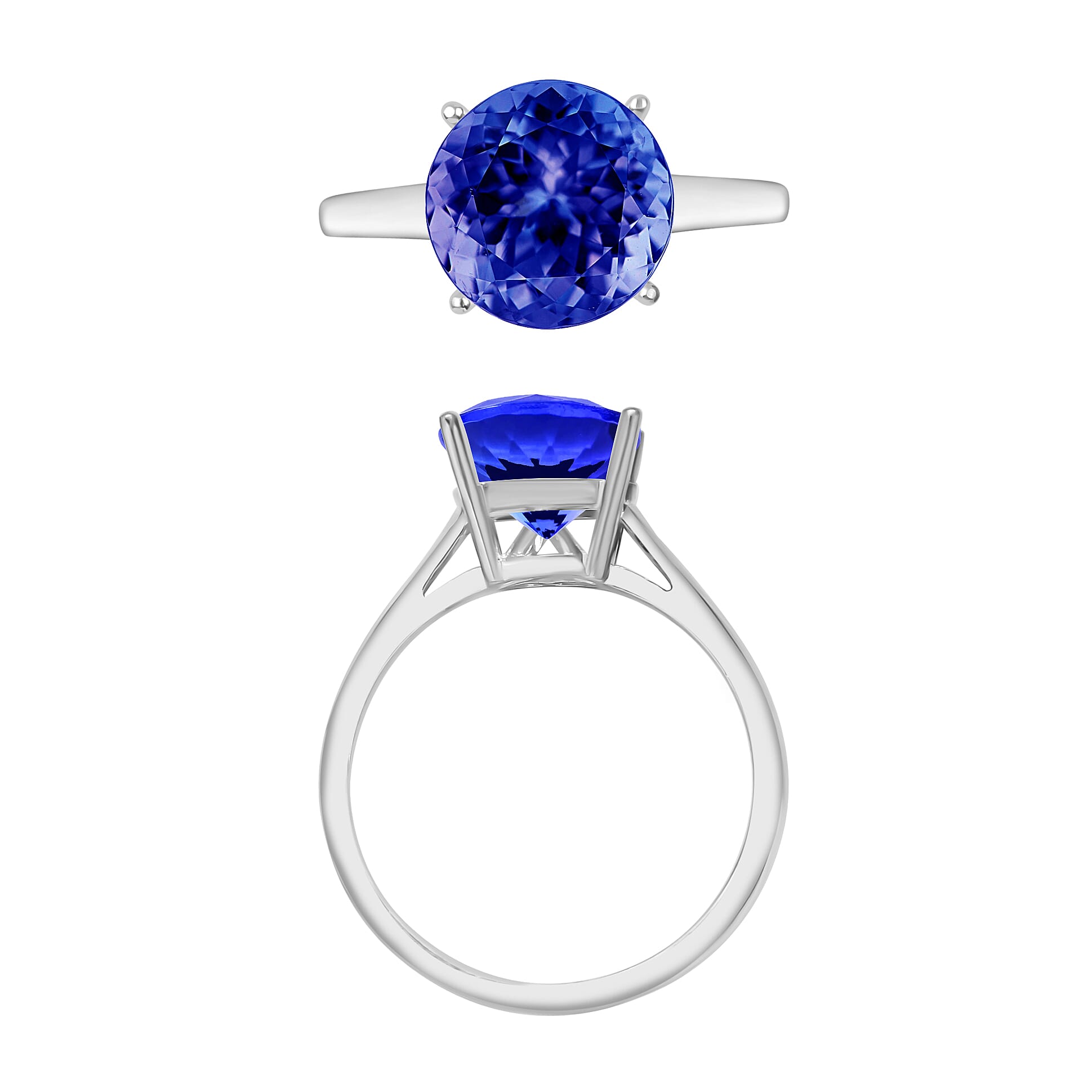 RHAPSODY 950 Platinum AAAA Tanzanite Solitaire Ring 3.05 Ct