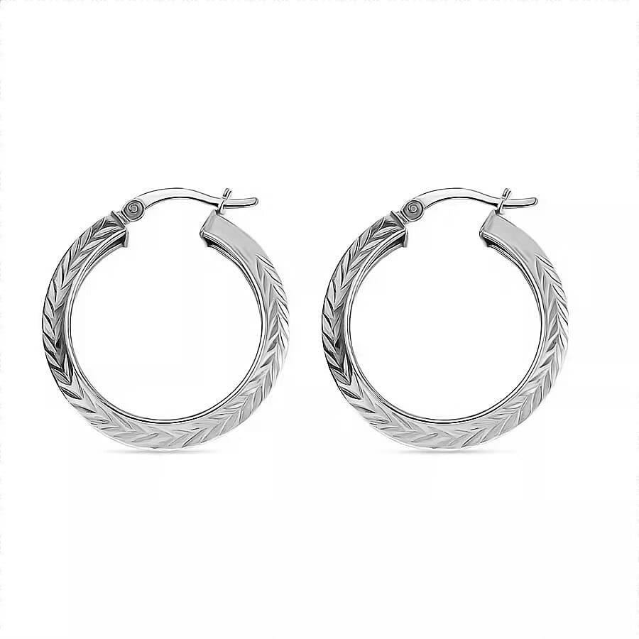NY Close Out Rhodium Overlay Sterling Silver Earring With Clasp