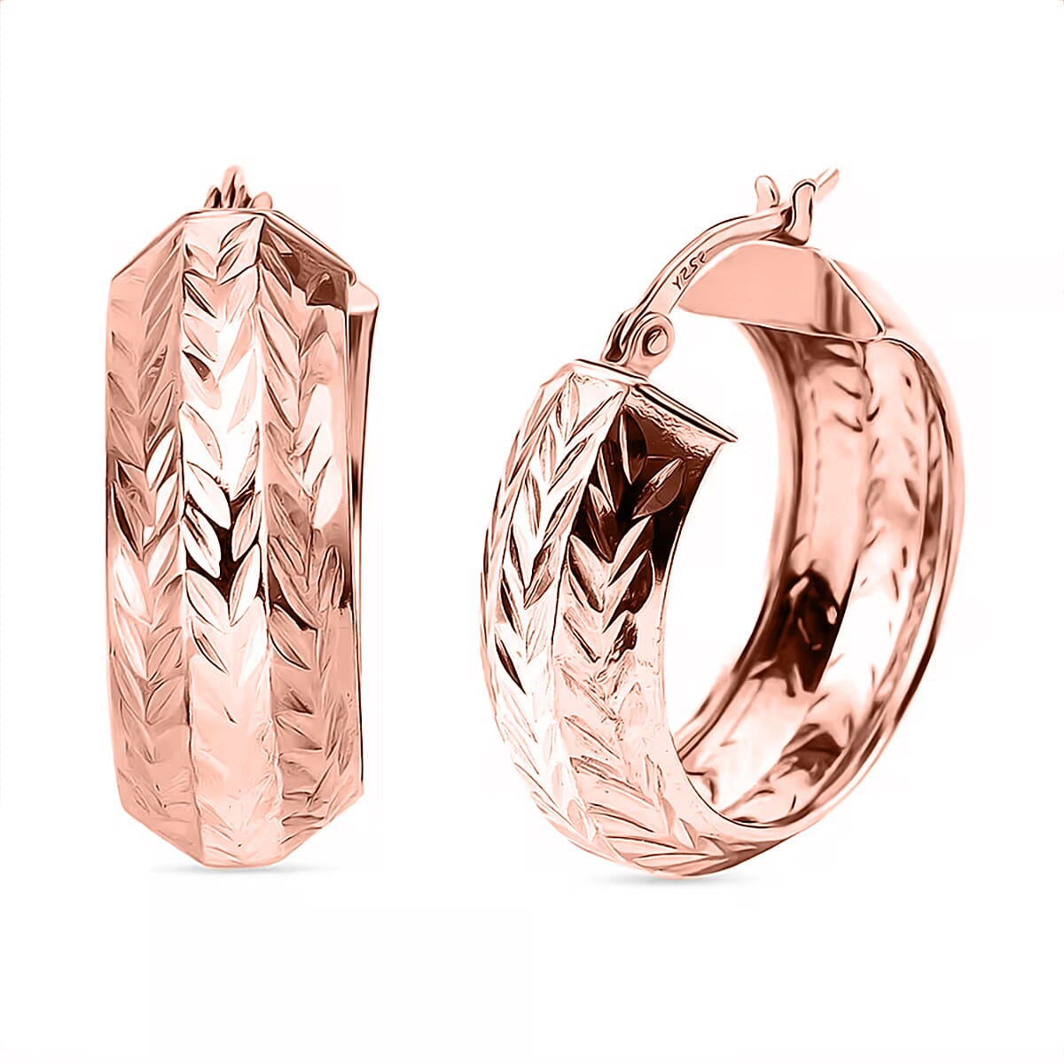 NY Close Out Rose Gold Plated Sterling Silver Earring With Clasp