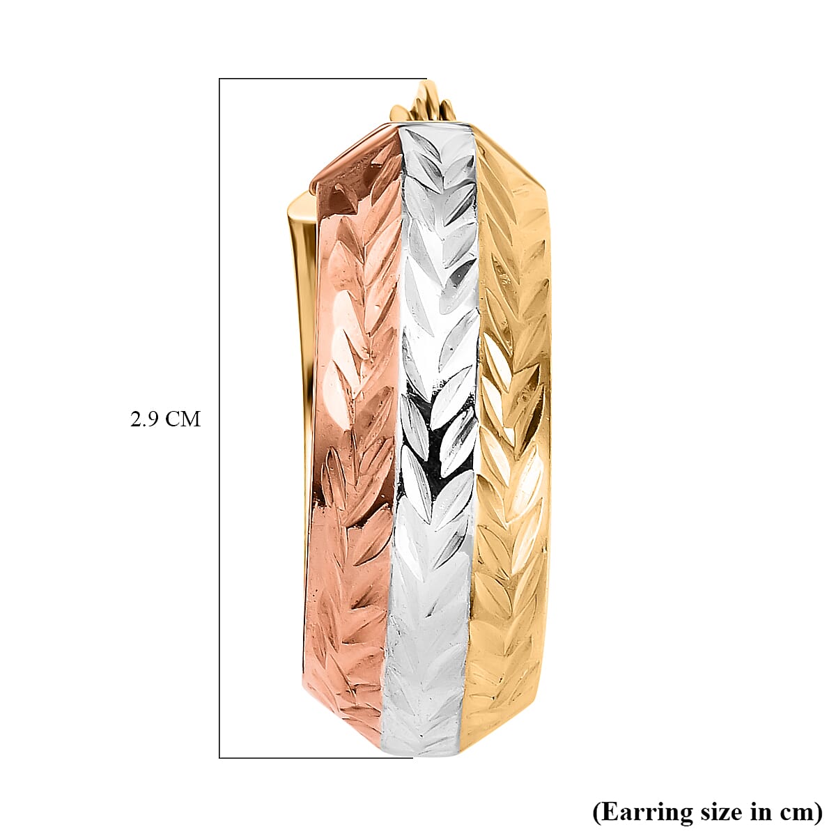 NY Close Out Tri Color Sterling Silver Earring With Clasp