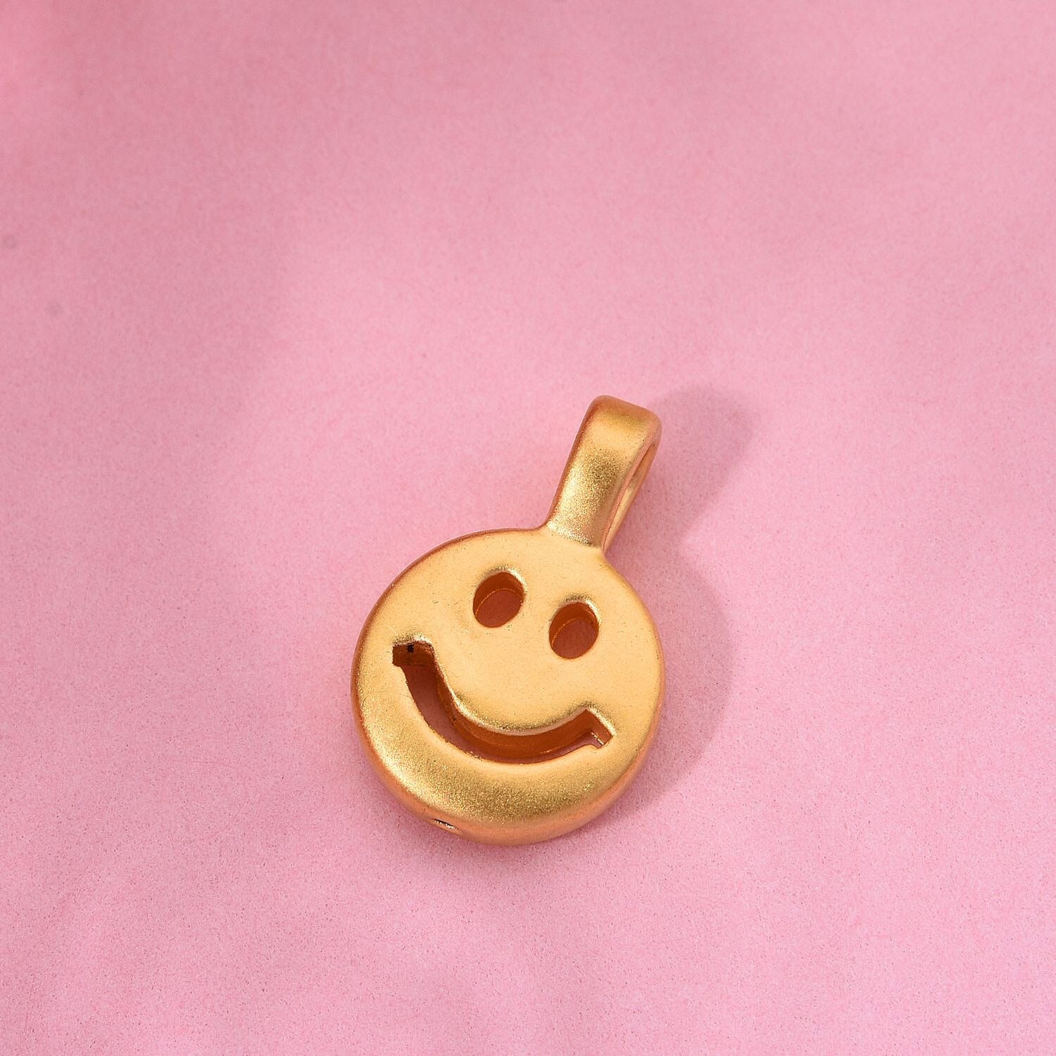 First Time Ever - Designer Inspired 24K Yellow Gold Smiley Pendant (99.9% purity)