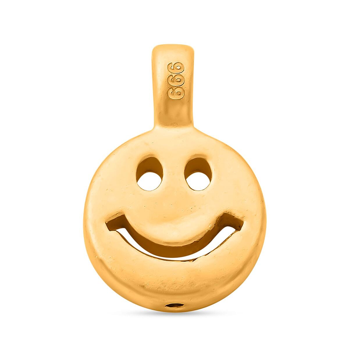 First Time Ever - Designer Inspired 24K Yellow Gold Smiley Pendant (99.9% purity)