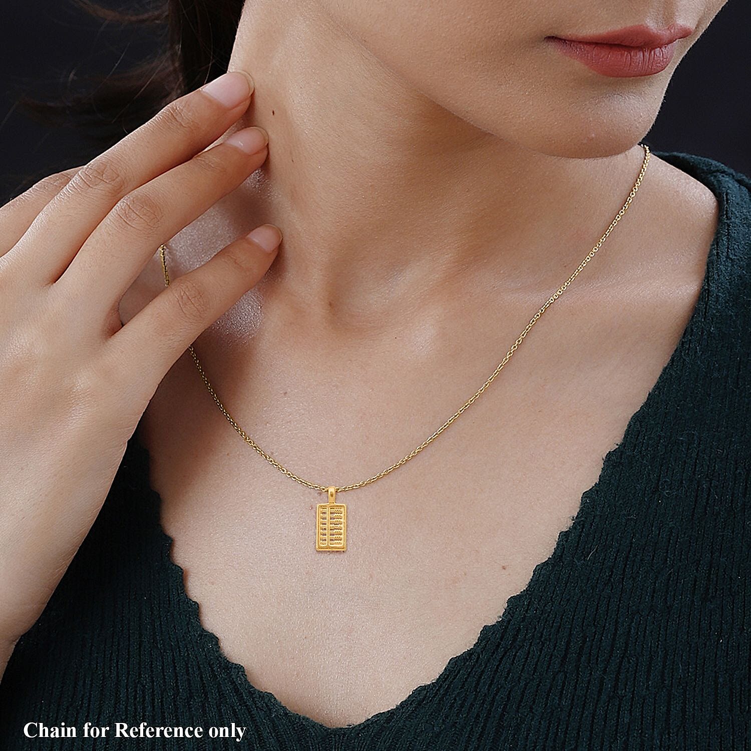 24K Yellow Gold Abacus Pendant
