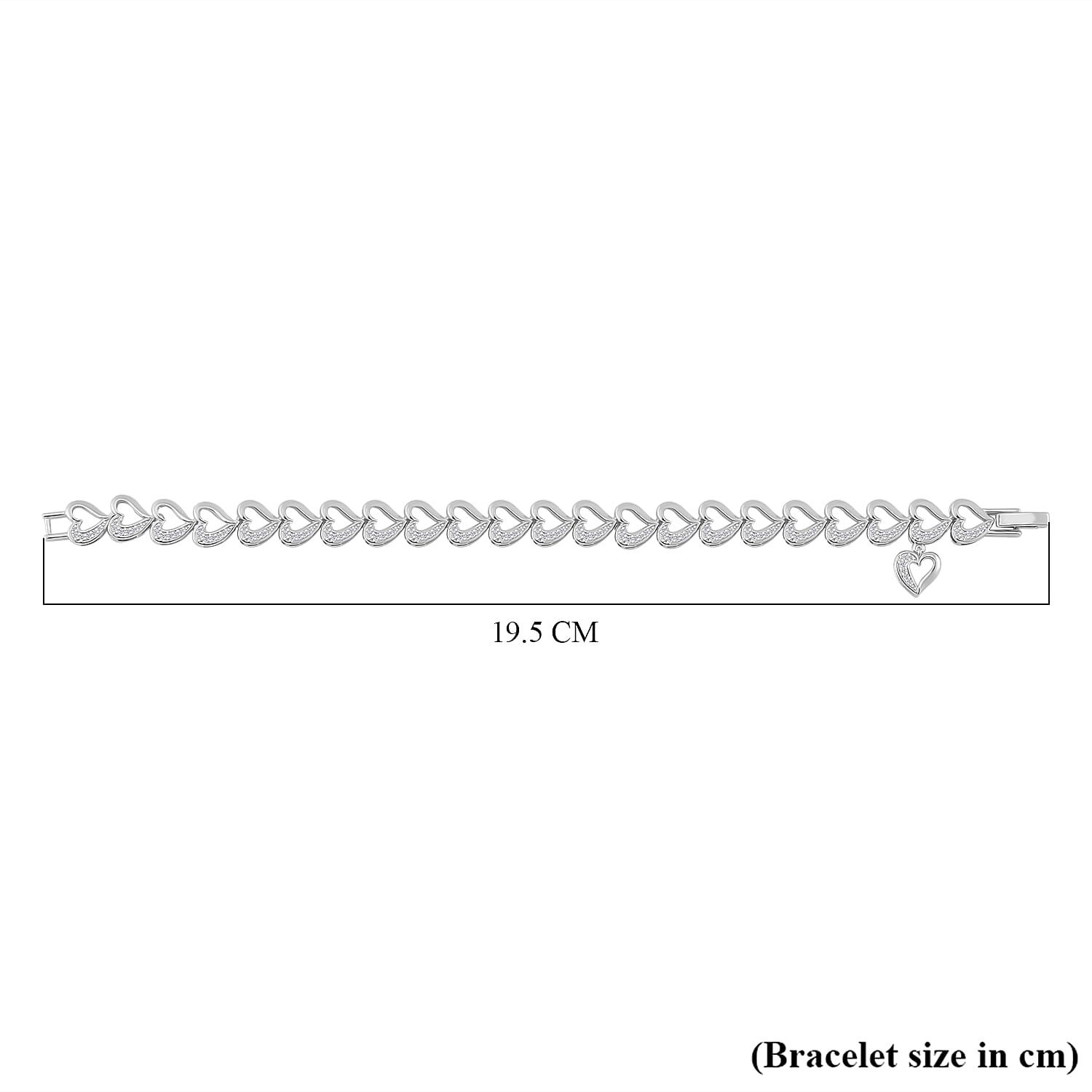 Designer Inspired-White Cubic Zirconia Bracelet (Size - 7.5)