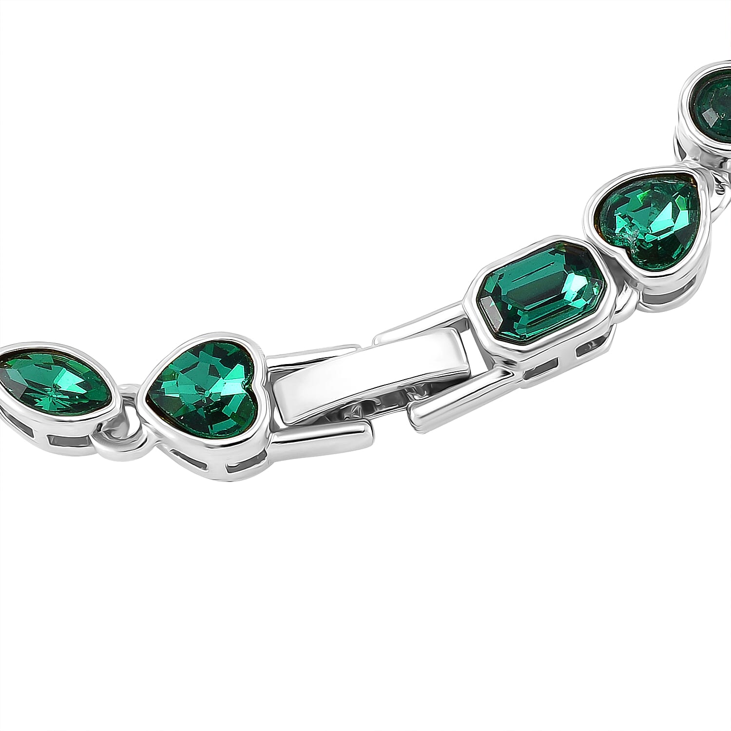 Austrian Green Crystal Bracelet (Size - 7.5) 