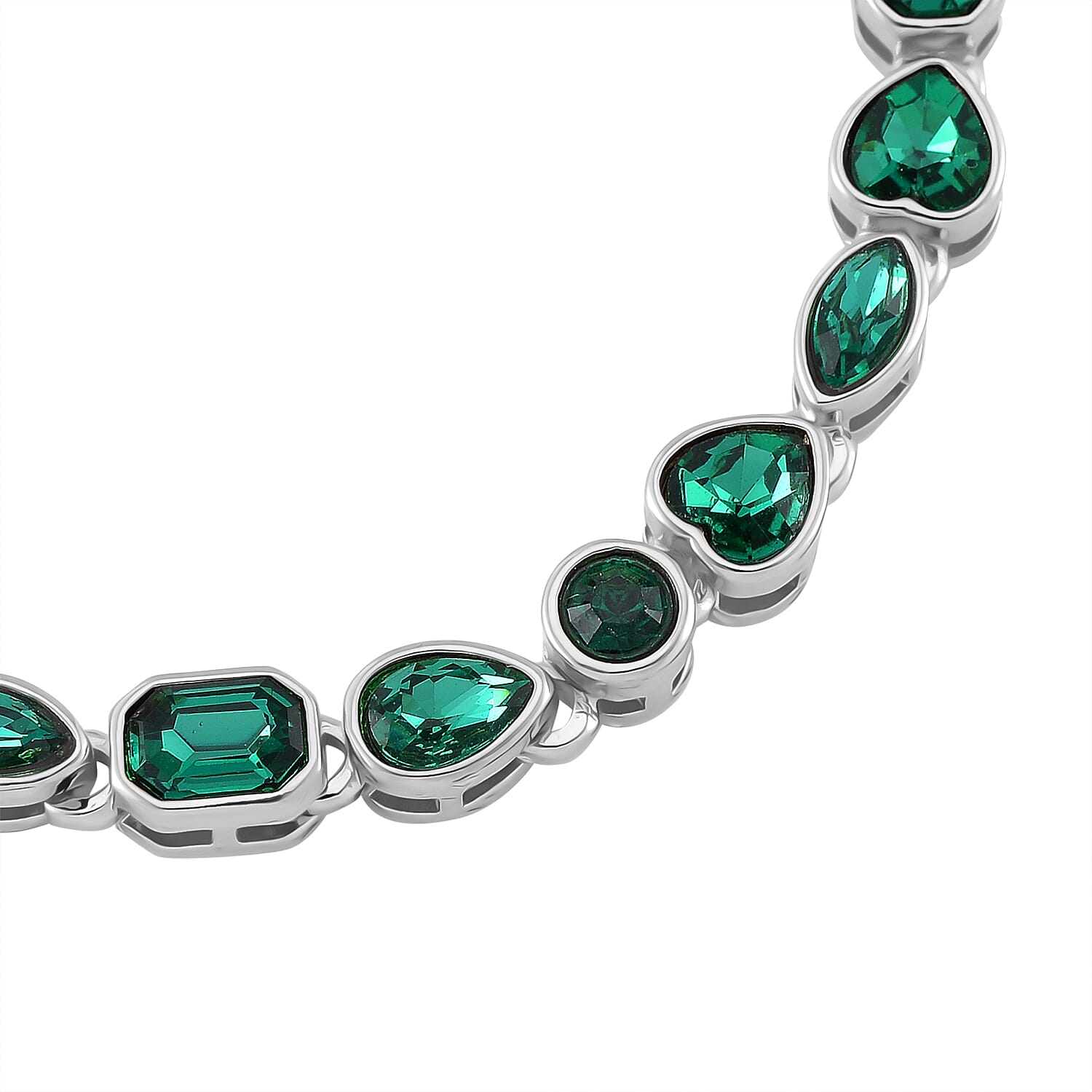 Austrian Green Crystal Bracelet (Size - 7.5) 