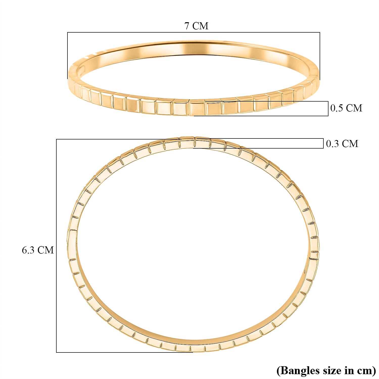 Bangle (Size - 7.5) in Brass
