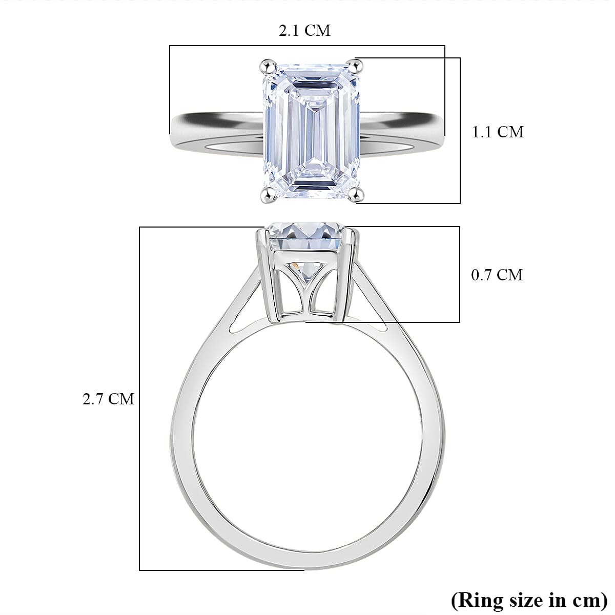 Luxuriant IGI Certified 18K White Gold Lab Grown Diamond (VS1-G) Ring 3.03 Ct.