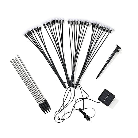 BRAND NEW - 4 Solar Swaying Outdoor Lawn Lights x8 Colour LEDs (70cm) - Black