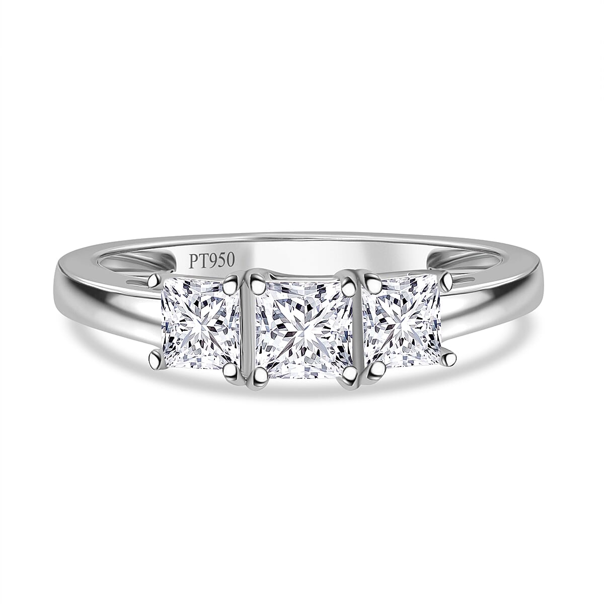 First Time Ever - Luxuriant Diamond 950 Platinum SGL Certified Princess Cut Lab Grown Diamond (VS-E-F) Ring 1.00 Ct.