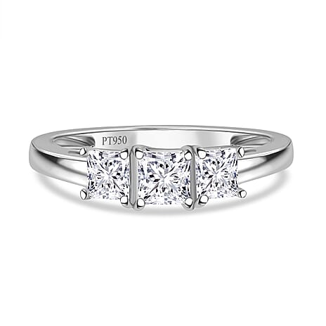 First Time Ever - Luxuriant Diamond 950 Platinum SGL Certified Princess Cut Lab Grown Diamond (VS-E-F) Ring 1.00 Ct.