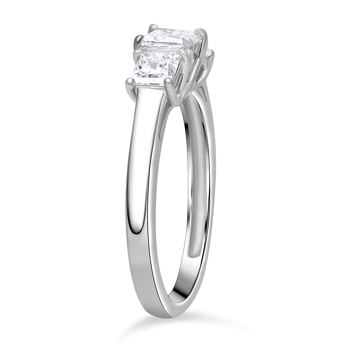 First Time Ever - Luxuriant Diamond 950 Platinum SGL Certified Princess Cut Lab Grown Diamond (VS-E-F) Ring 1.00 Ct.