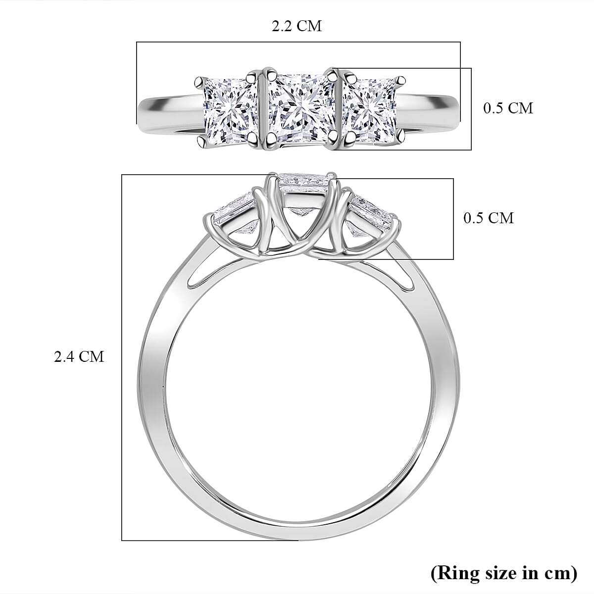 First Time Ever - Luxuriant Diamond 950 Platinum SGL Certified Princess Cut Lab Grown Diamond (VS-E-F) Ring 1.00 Ct.