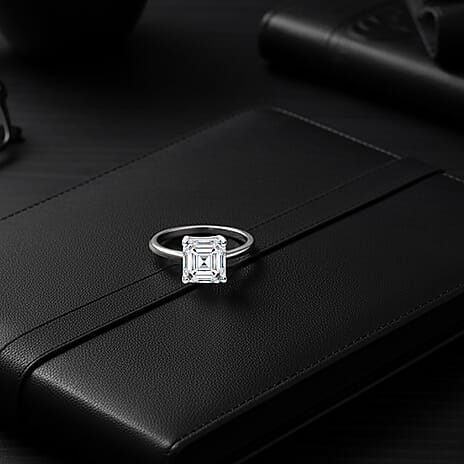 Rare Find Asscher Cut -Luxuriant Diamond- SGL Certified 950 Platinum Lab Grown Diamond (VS-G-H) Ring 2.00 Ct.