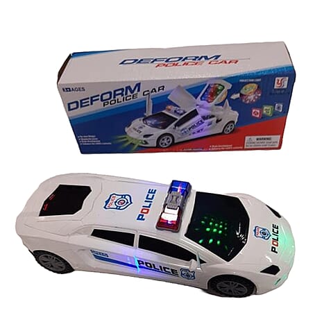 Police Car with LED Projection Light- White