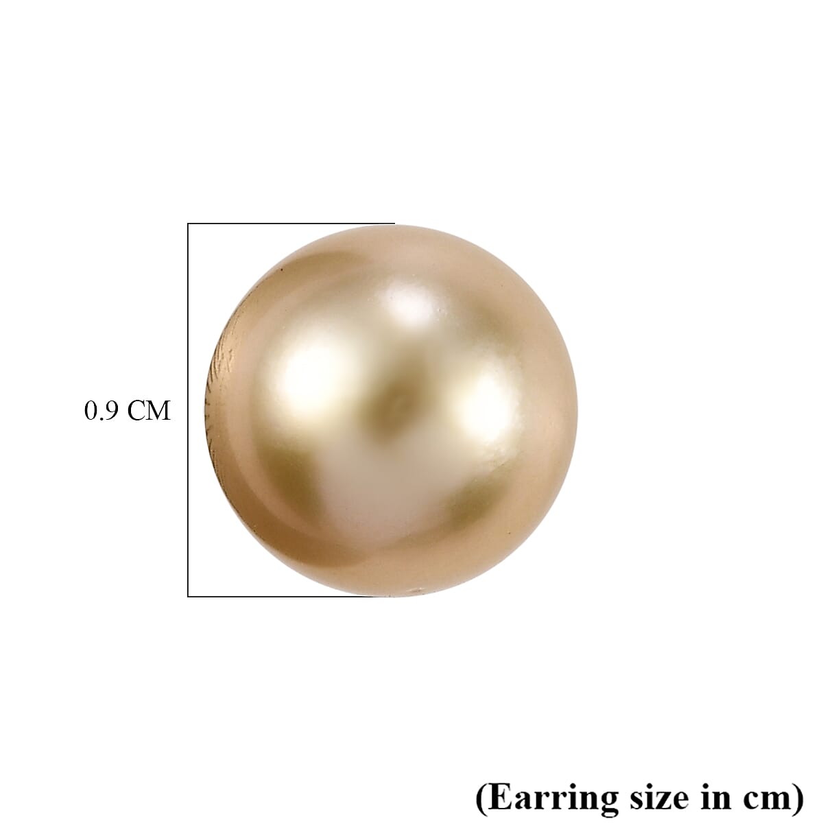 ILIANA- 18K Yellow Gold AAA Golden South Sea Pearl (8mm to 9mm) Earring With Screw Back