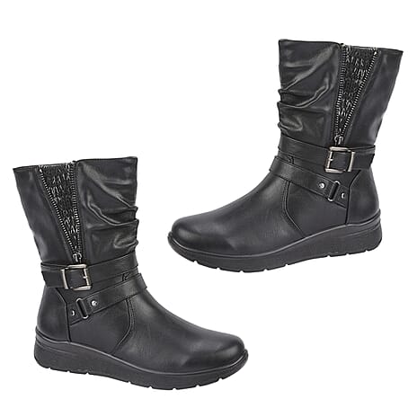 Ladies Shoe (Size 6) - Black Pu