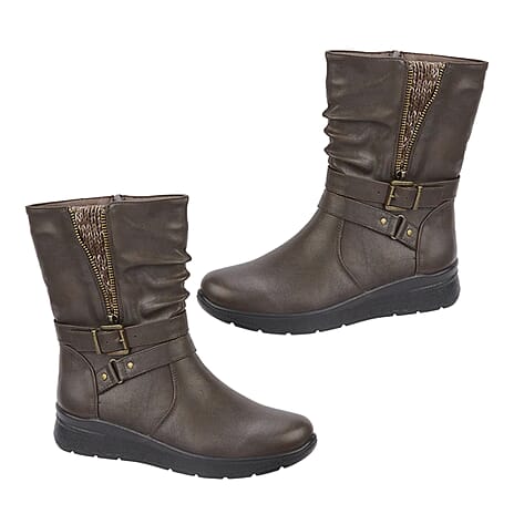 CATALINA Ladies Mid-Calf Boots (Size 5) - Brown