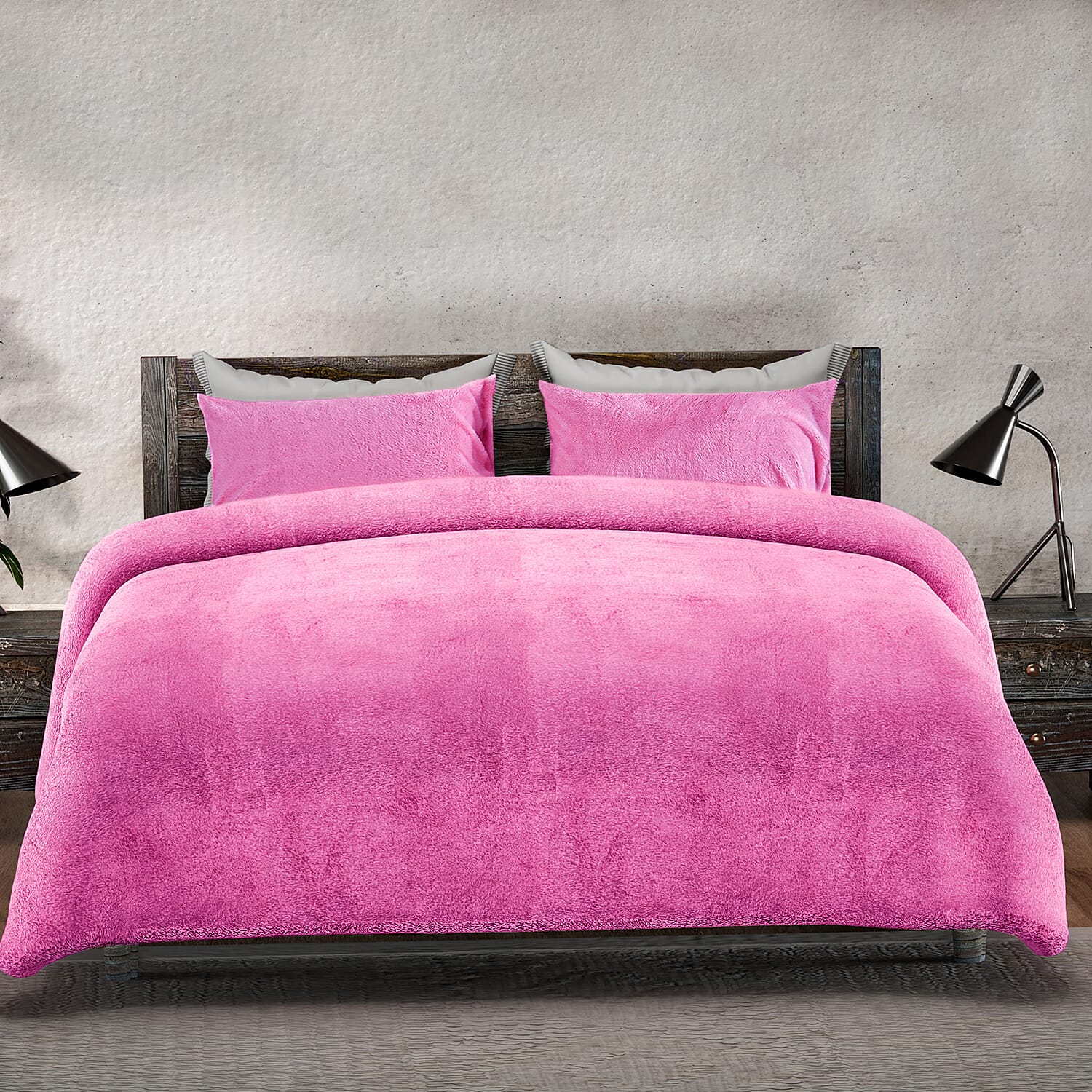 Sleep&Snuggle Fleece Duvet Cover with 2 Pillow Cases