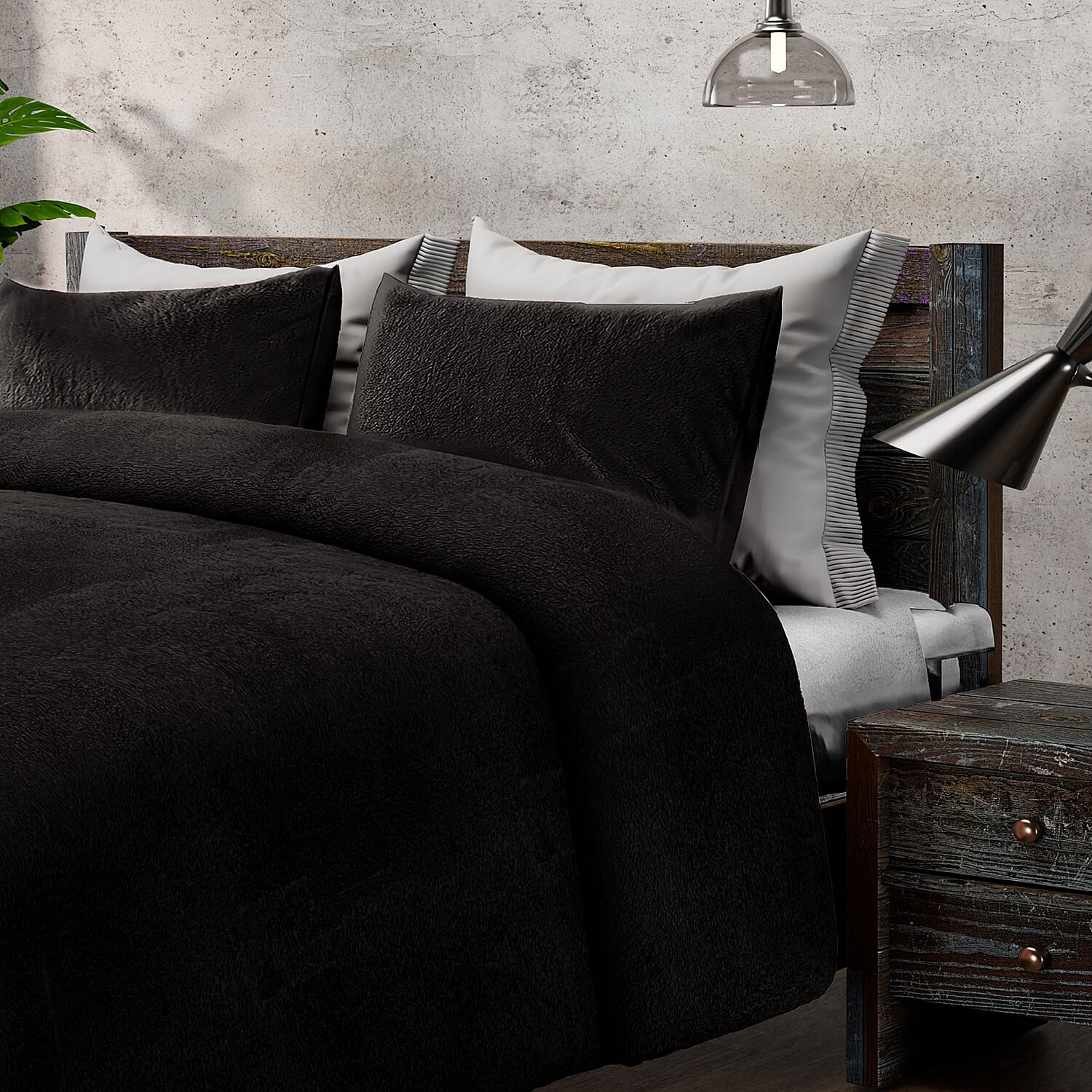 Sleep&Snuggle Fleece Duvet Cover with 2 Pillow Cases