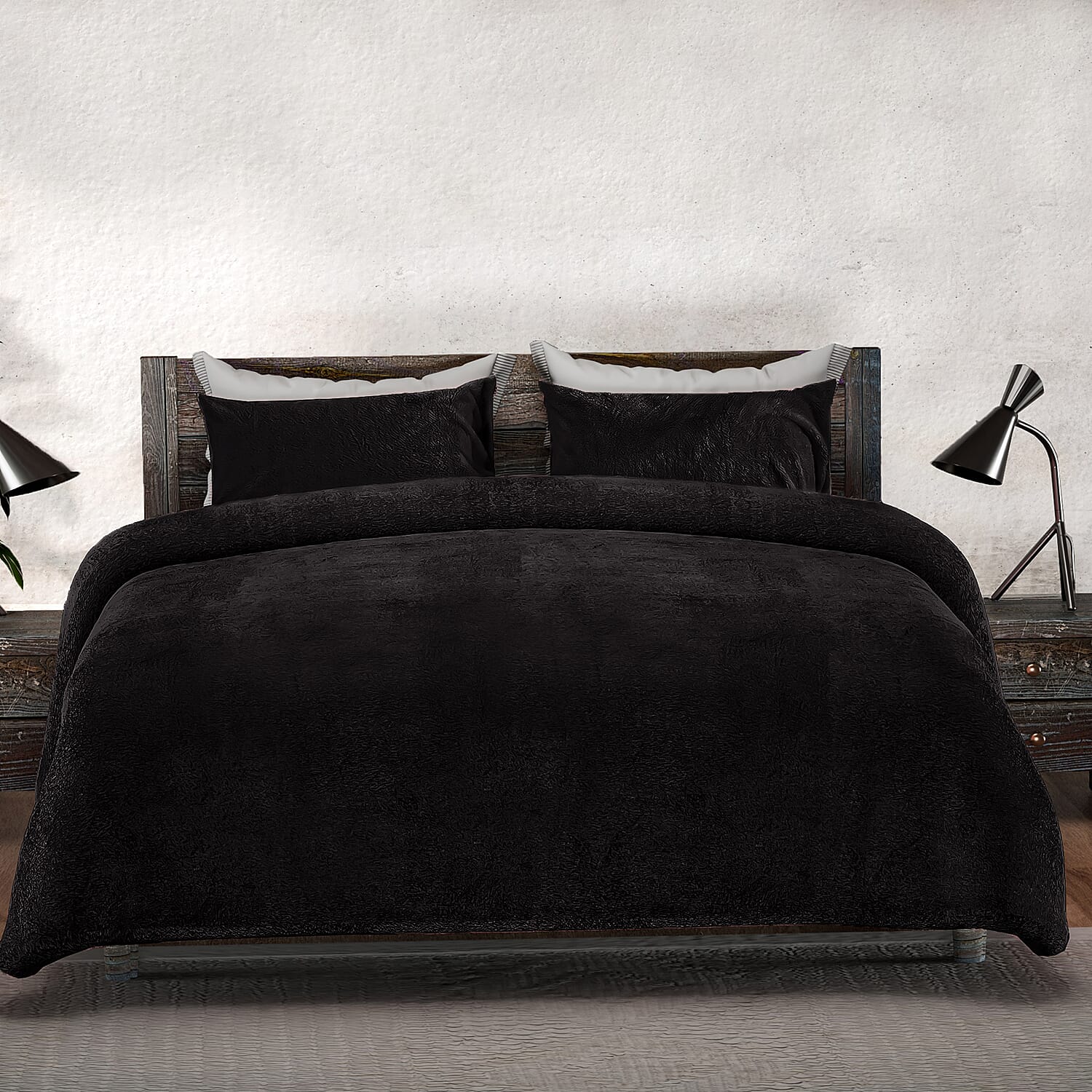 Sleep&Snuggle Fleece Duvet Cover with 2 Pillow Cases