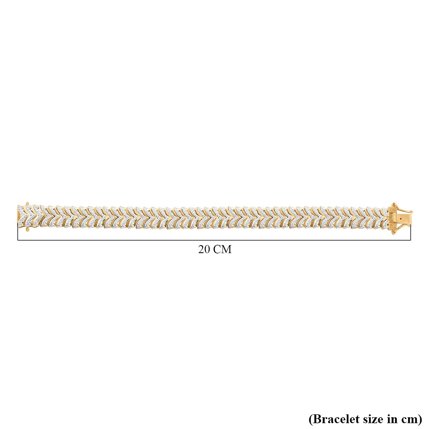 White Diamond Bracelet (Size - 7.5) with Lock Box in Yellow Gold Flash & Silver Plating