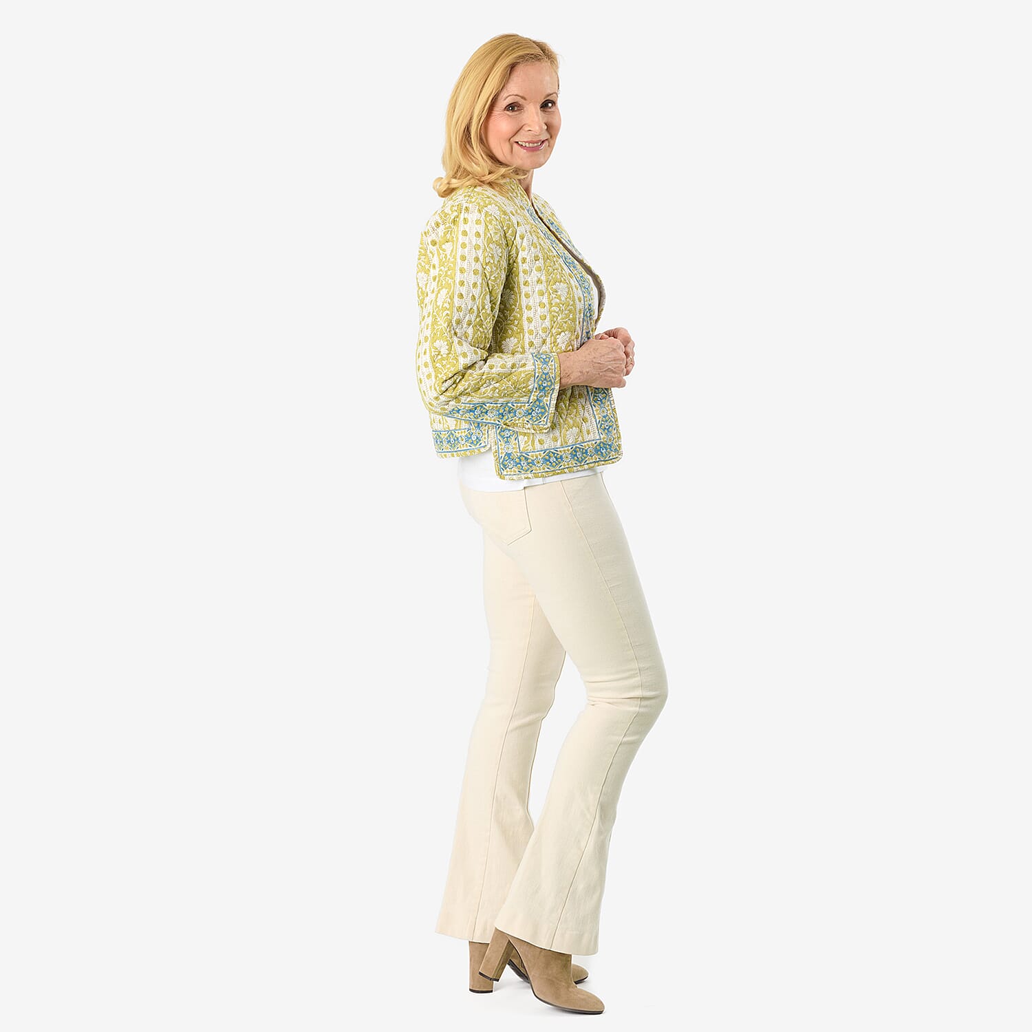 La Marey Pure Cotton Printed Quilted Jacket