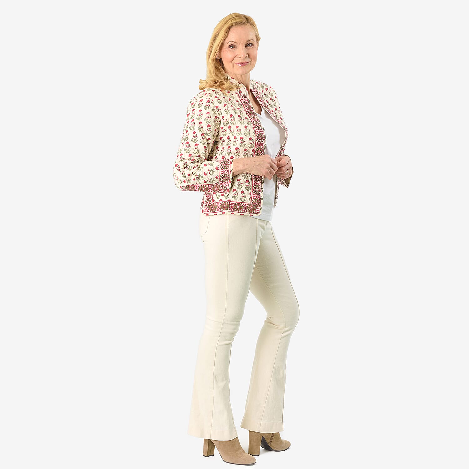 La Marey Pure Cotton Printed Quilted Jacket