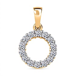 LUXURIANT Lab Grown Diamond (SI/GH) Circle Pendant in Rhodium Overlay Sterling Silver 0.50 Ct.