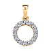 Luxuriant Diamond 0.5 Ct. Lab Grown Diamond Circle Pendant in 18K Yellow Gold Vermeil Sterling Silver