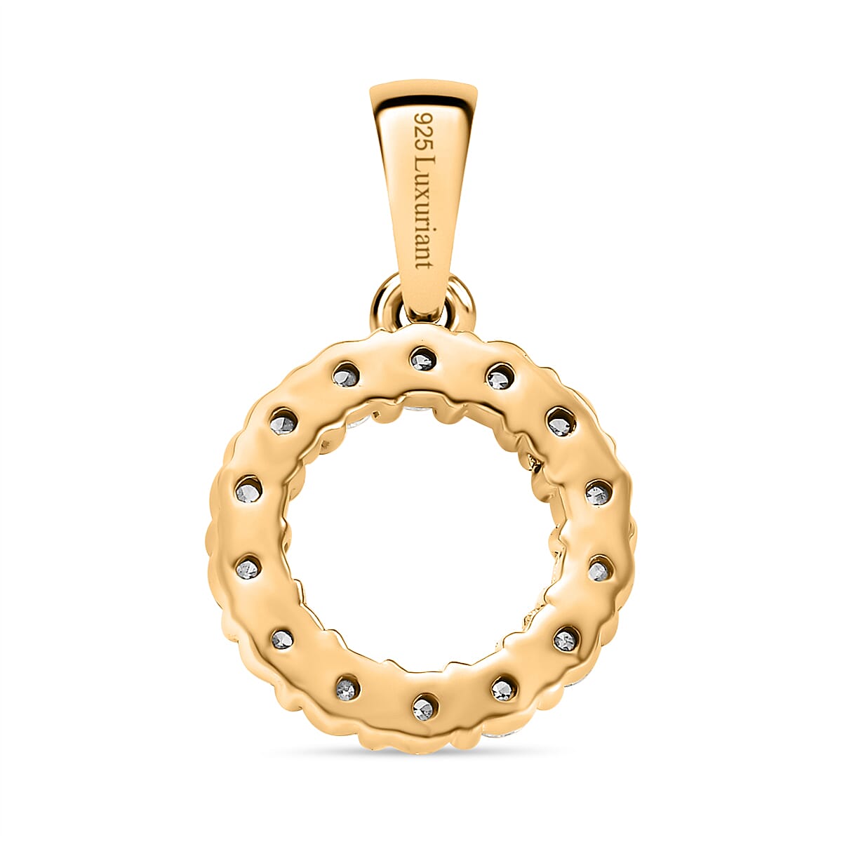 Luxuriant Diamond Lab Grown Diamond (SI-GH) Circle Pendant in 18K Vermeil Yellow Gold Plated Sterling Silver 0.50 Ct. Luxuriant Diamond Lab Grown Diamond (SI-GH) Circle Pendant in 18K Vermeil Yellow Gold Plated Sterling Silver 0.50 Ct.