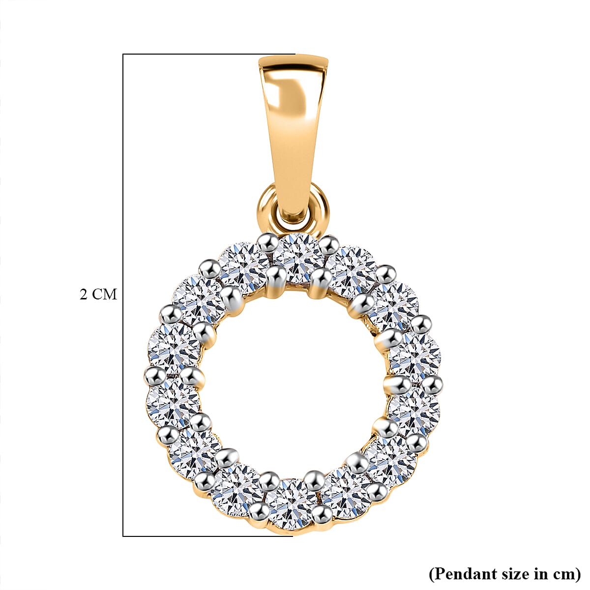 Luxuriant Diamond Lab Grown Diamond (SI-GH) Circle Pendant in 18K Vermeil Yellow Gold Plated Sterling Silver 0.50 Ct. Luxuriant Diamond Lab Grown Diamond (SI-GH) Circle Pendant in 18K Vermeil Yellow Gold Plated Sterling Silver 0.50 Ct.