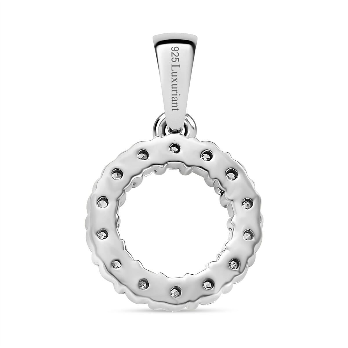 Luxuriant Diamond - Lab Grown Diamond (SI-GH) Circle Pendant in Rhodium Overlay Sterling Silver 0.50 Ct. Luxuriant Diamond - Lab Grown Diamond (SI-GH) Circle Pendant in Rhodium Overlay Sterling Silver 0.50 Ct.