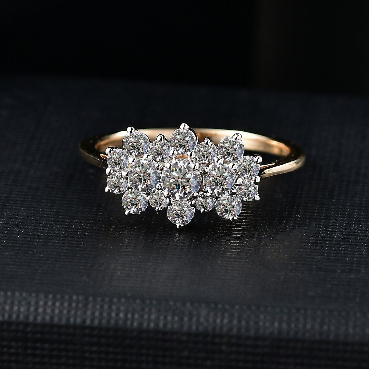 Luxuriant Diamond 9K Yellow Gold SGL Certified Lab Grown Diamond (VS-G-H) Boat Ring 1.00 Ct.