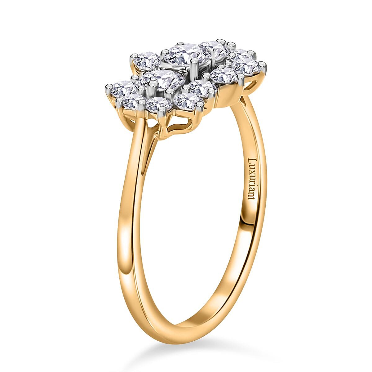 Luxuriant Diamond 9K Yellow Gold SGL Certified Lab Grown Diamond (VS-G-H) Boat Ring 1.00 Ct.