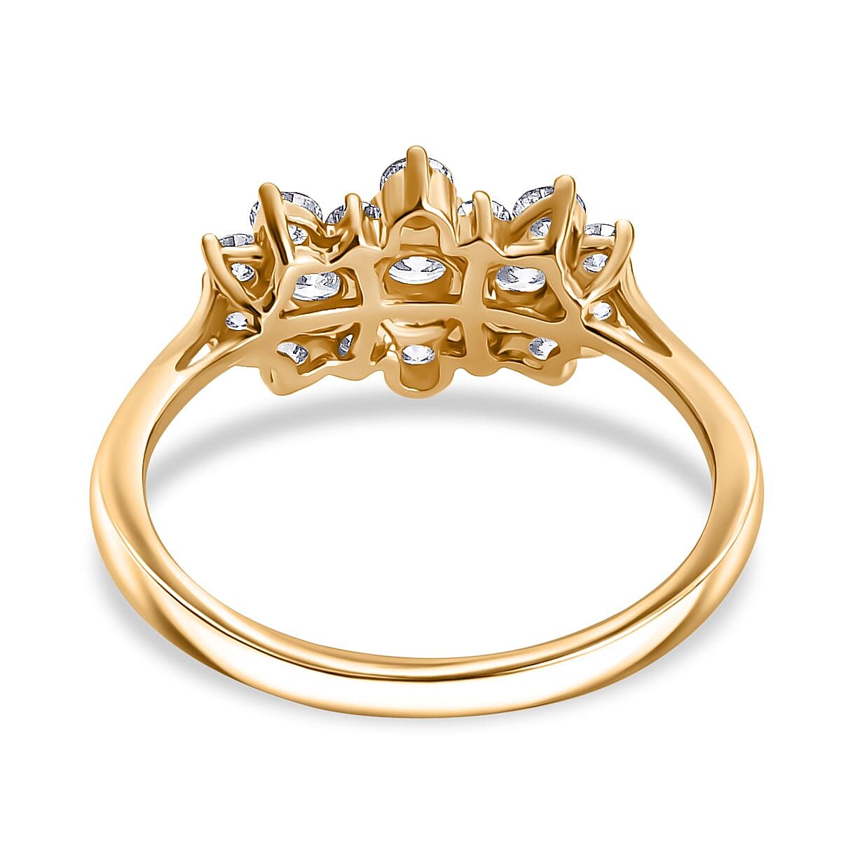 Luxuriant Diamond 9K Yellow Gold SGL Certified Lab Grown Diamond (VS-G-H) Boat Ring 1.00 Ct.