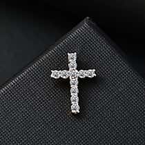 LUXURIANT Lab Grown Diamond (SI/GH) Cross Pendant in 18K Vermeil Yellow Gold Plated Sterling Silver 0.50 Ct.
