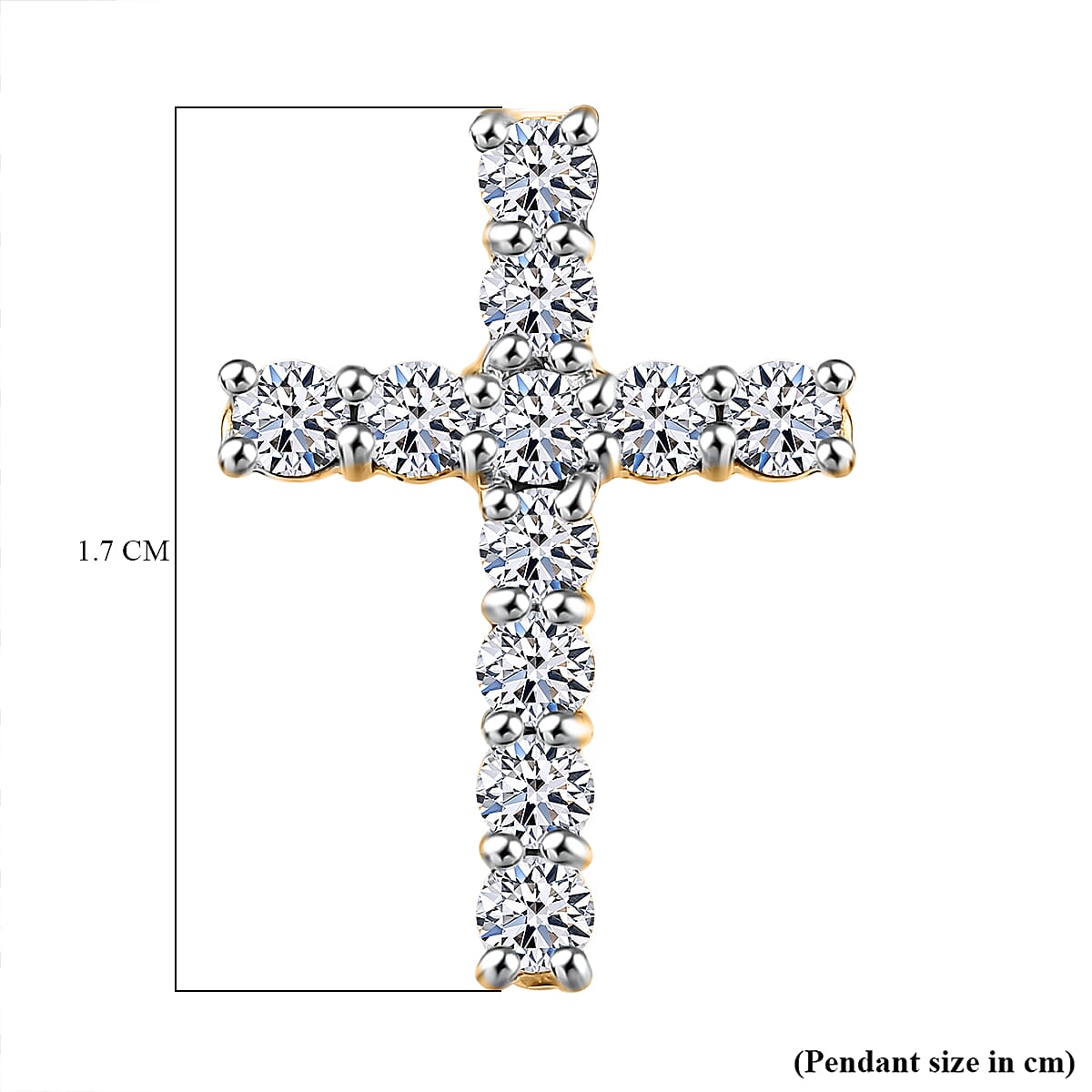 Luxuriant Diamond Lab Grown Diamond (SI-GH) Cross Pendant in 18K Vermeil Yellow Gold Plated Sterling Silver 0.50 Ct. Luxuriant Diamond Lab Grown Diamond (SI-GH) Cross Pendant in 18K Vermeil Yellow Gold Plated Sterling Silver 0.50 Ct.