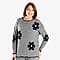 Floral Knitted Jumper (Size 10 to 20) - Black