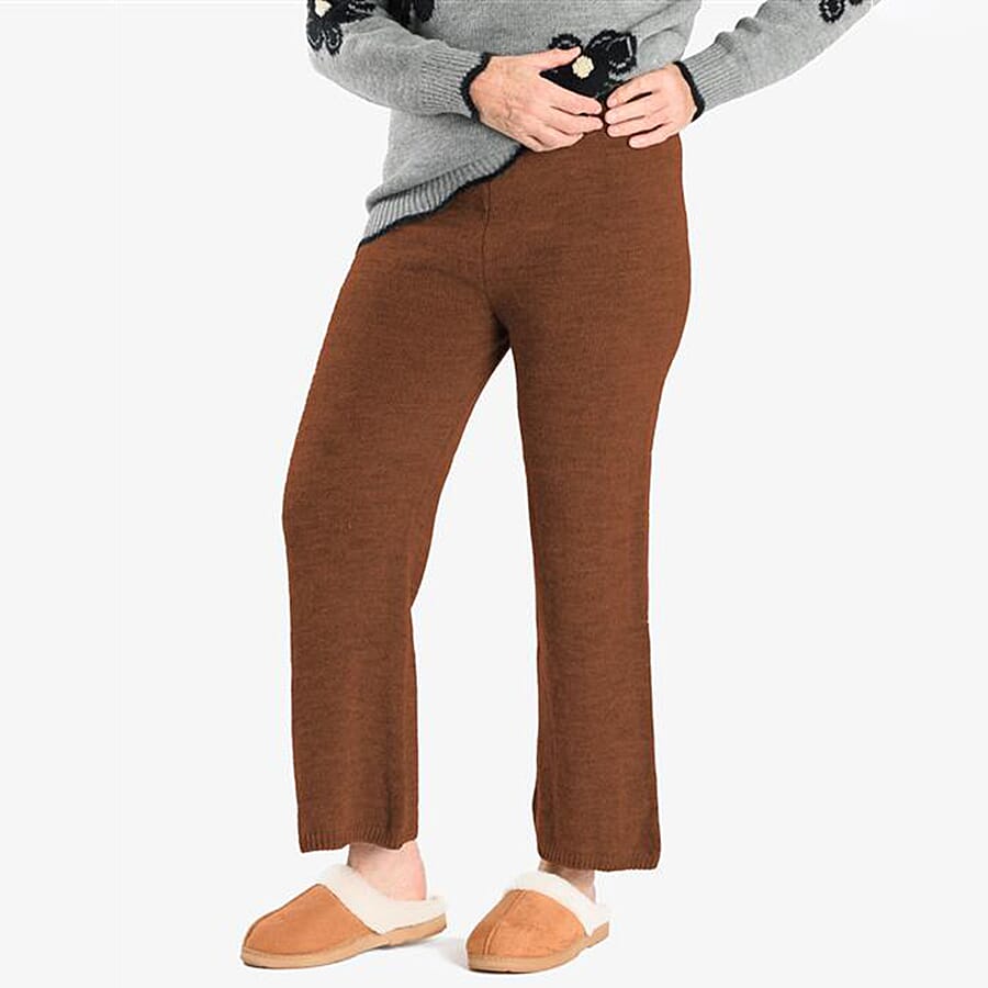 Straight-Fit Knitted Ladies Trousers