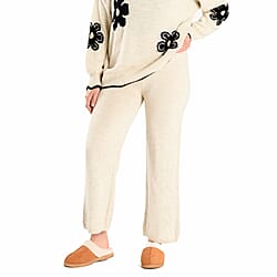 Straight-Fit Knitted Ladies Trousers