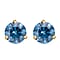 Luxuriant Diamond - Lab Grown Blue Diamond Earring With Push Back in Platinum Overlay Sterling Silver 0.52 Ct