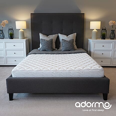 Exclusive Launch-  Adormo Silver Ortho Mattress with Free Pillow - Mattress Protector (Size King)  - White