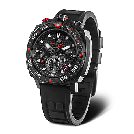 VOSTOK EUROPE Benediktas Vanagas Titanium 20ATM WR Black Dial Mens Watch with Black Colour Strap