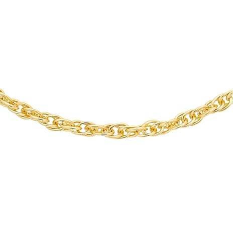 9K Yellow Gold Prince of Wales Chain (Size - 18) with Spring Ring Clasp