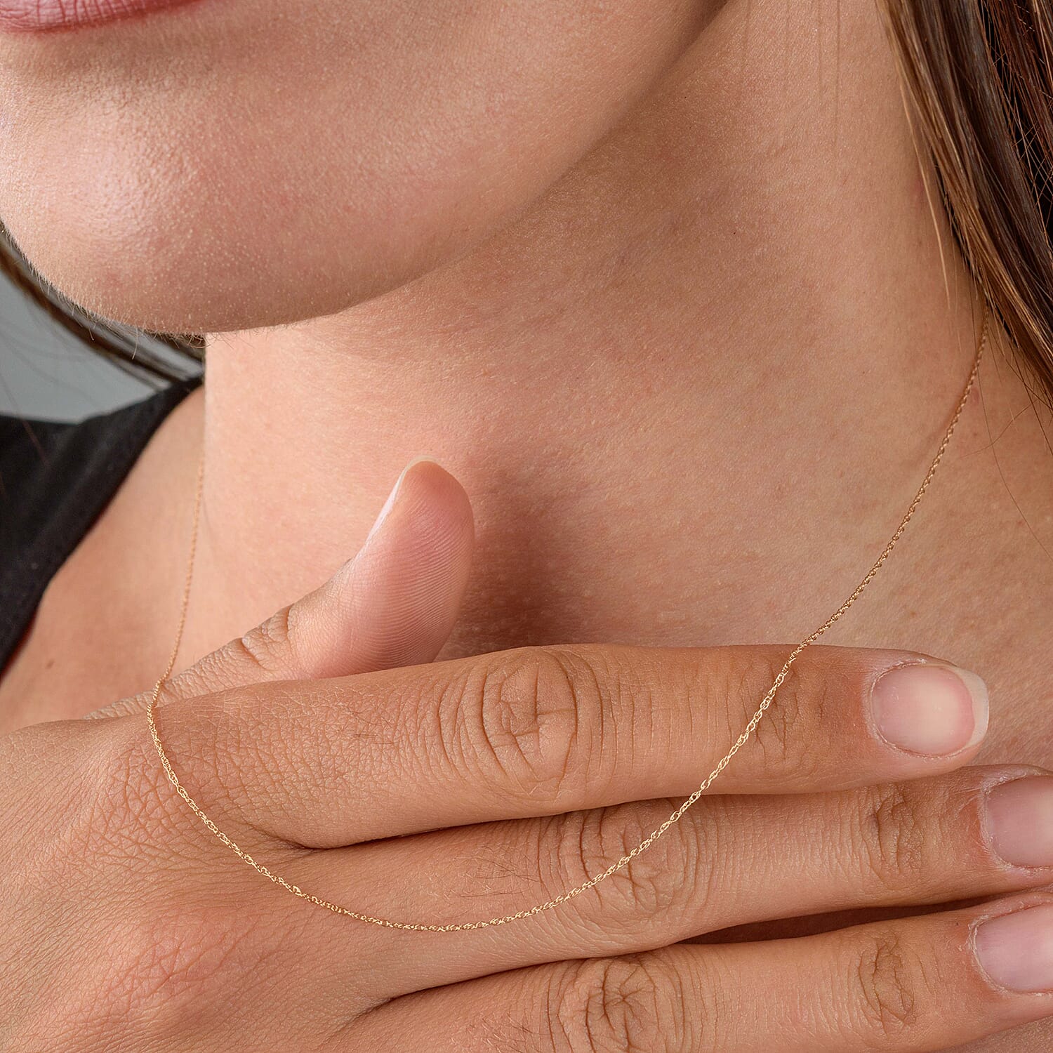 9K Yellow Gold Prince of Wales Chain (Size - 18) with Spring Ring Clasp