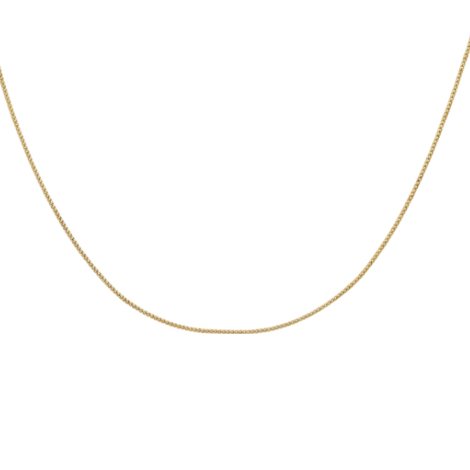 9K Yellow Gold Diamond Cut Curb Chain (Size - 15) with Spring Ring Clasp