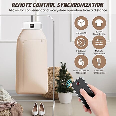 Portable Clothes Dryer Foldable Quick Dry Sterilizer With Remote Control